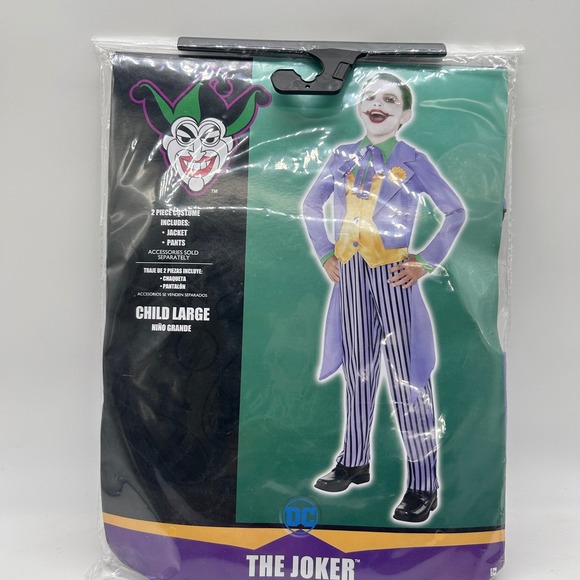 The Joker Child Costume DC Comics Child Large 12-14 Jacket and Pants Halloween - Picture 1 of 6